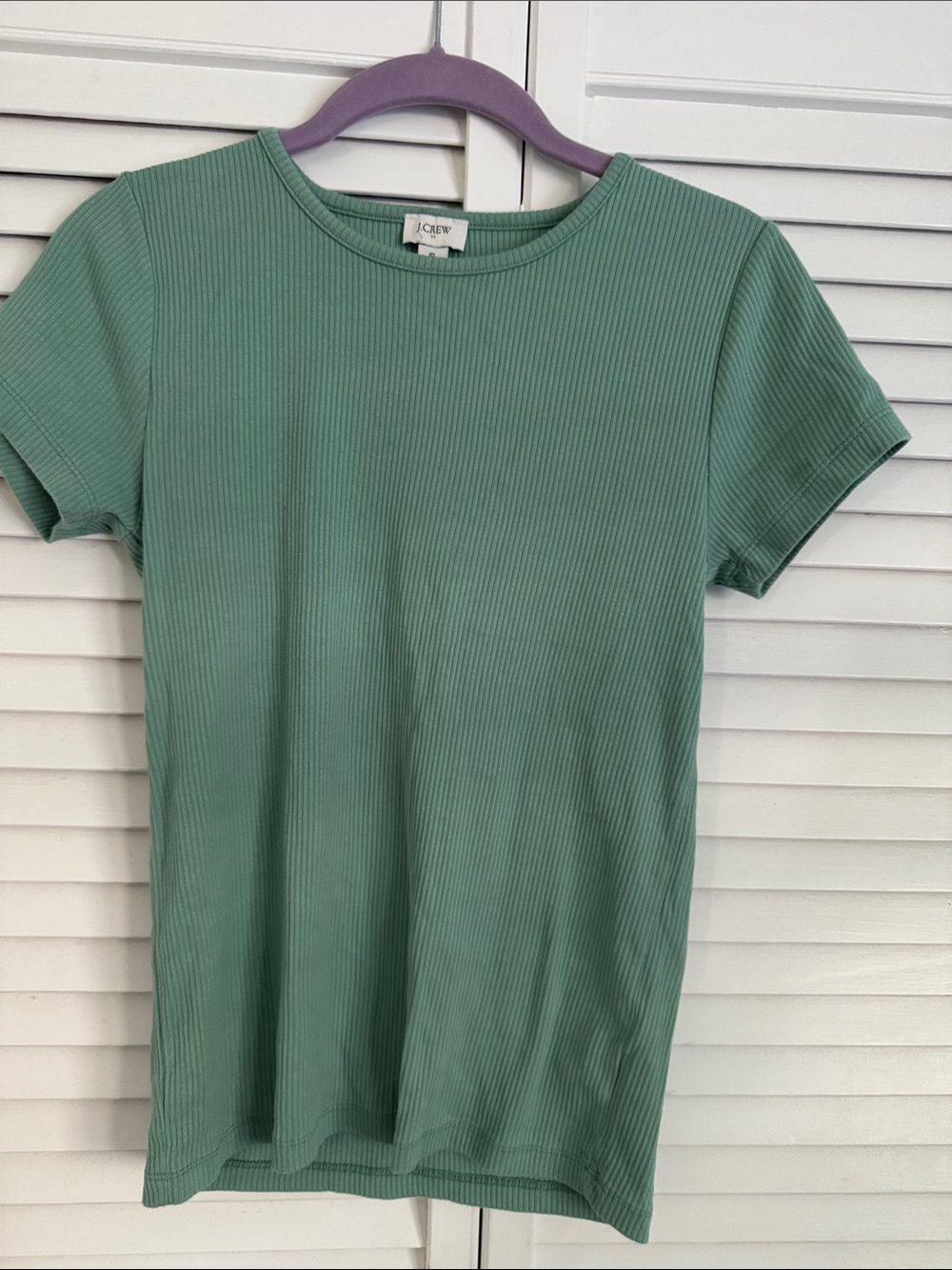J. Crew Ribbed Short Sleeve Tee in Sage Green size S